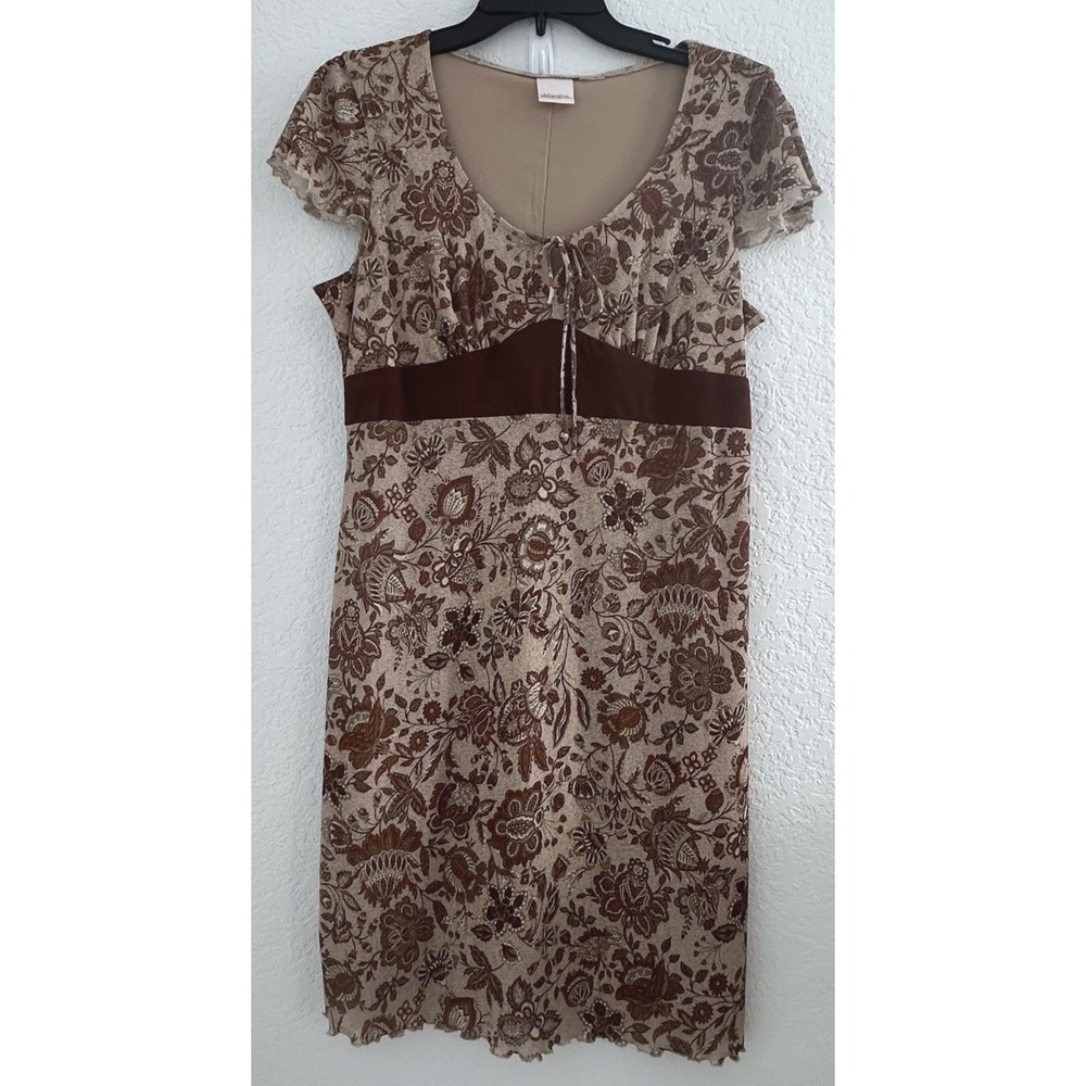 Vintage Y2K 90s Xhilaration Forrest Fairy Whimsigoth Dress Size M? Brown Paisley